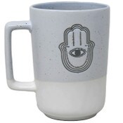 Wholesale - Hamsa Hand Tall Mug wSpeckled White Foot and Inside Speckle C/P 36, UPC: 195010112291